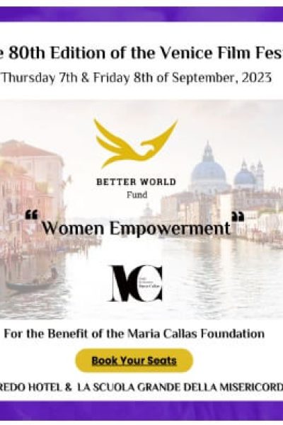 Improved World Impact Initiative with Better World Fund at the 80th Edition of the Venice Film Festival, La Mostra, on September 7th & 8th 2023